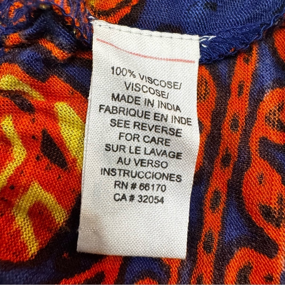 Free People Blue and Orange Print Top Tank Dress
Size SM Embroidery Swim Cover - Picture 6 of 14